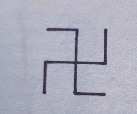 Swastika sinistrogiro per rotazione in senso orario