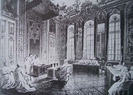 24 aprile 1869. Residenza Reale di Monaco di Baviera. Cerimonia massonica dell'Ordine di S. Giorgio