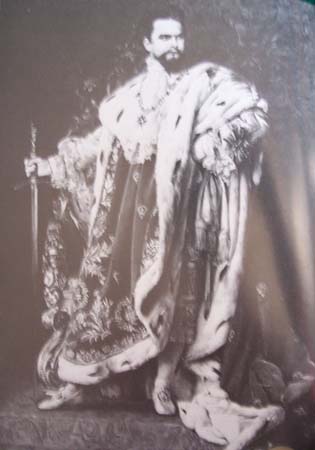 Ludwig II von Bayern portrayed with formal dress of  Saint George Masonic Order in 1882