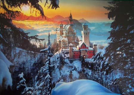 Paesaggio invernale di Neuschwanstein