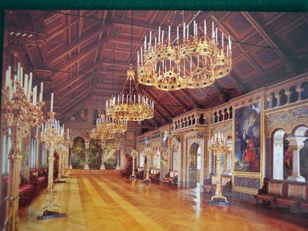 Royal castle Neuschwanstein. The singers hall