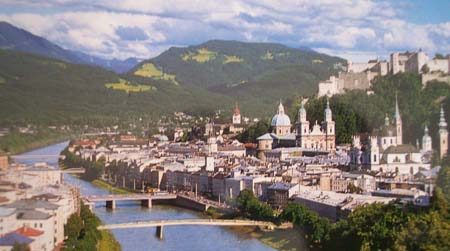Salzburg, view to the Old-Town from Moenchsberg