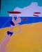 Alessandro De Felice, Bikini at the beach. Sagome in spiaggia (aprile 2007) cm.45x55 olio su tela.